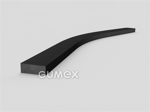 Rechteckiges Gummiprofil, 2x10mm, (4-Stream), 70°ShA, EPDM, ISO 3302-1 E2, -40°C/+100°C, schwarz, 